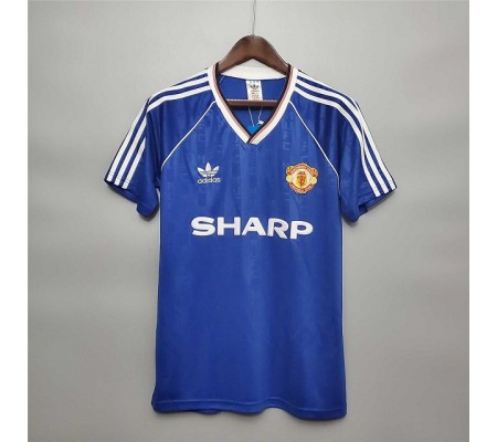 Manchester United 88/90 Away Blue Soccer Jersey